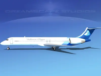 McDonnell Douglas MD-87 Baltimore Clipper 3D model