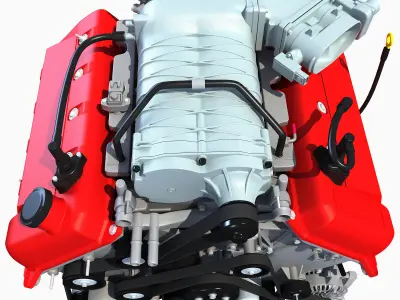 Generic V8 Engine 3D model
