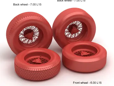 Dunlop CR65 tyres - Borrani rims 3D model