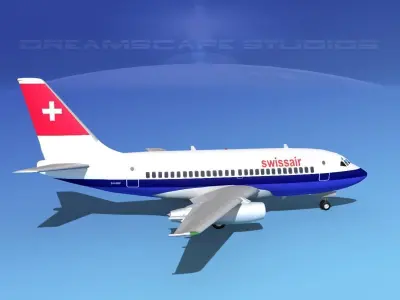 Boeing 737-100 Swissair 3D model