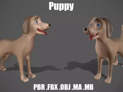 Cartoon Stylized  Puppy Dog 3D model