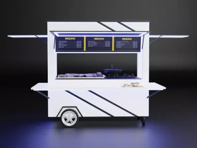 Street Food Cart Low-poly 3D model buy