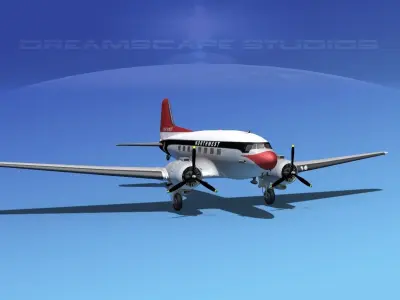 Douglas DC-3 Northwest 3D model
