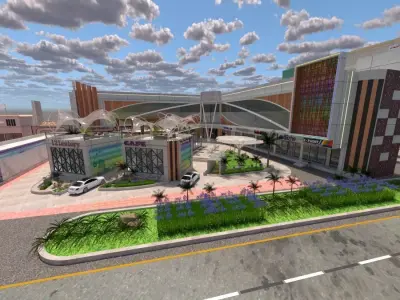 Modern Retail and Commercial Strip A30 DWG SketchUp 3D model