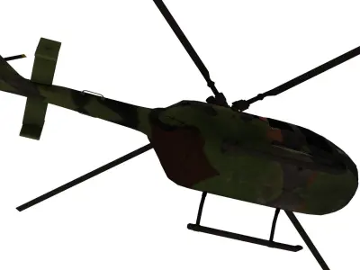 Lowpoly BO-105 Helicopter 3D Model Low-poly 3D model