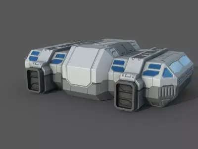 Sci-Fi Military Building - Barrack Low-poly 3D model