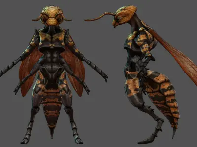 Insect Characters Low-poly 3D model