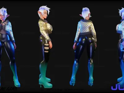 June VRChat vTuber and Unity NPC Low-poly 3D model