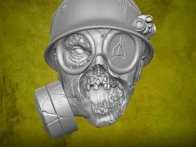 Toxic Zombie Heads 3D printable files for action figures 3D print model