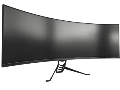Super Ultra Wide Gaming Monitor Low-poly 3D model