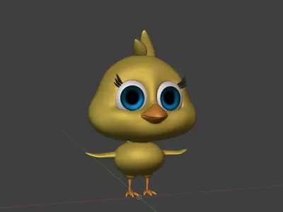 3D CHICK Low-poly 3D model