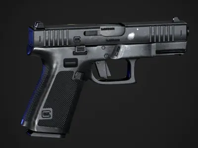 Glock 17 Pistol Low-poly 3D model