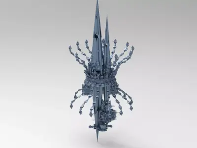 Jelly Fish Sci fi array 10 Low-poly 3D model