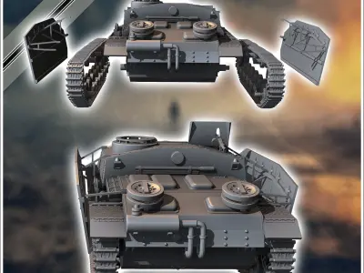 Sturmgeschutz StuG III AusfG 1944 late production - miniatures t 3D print model