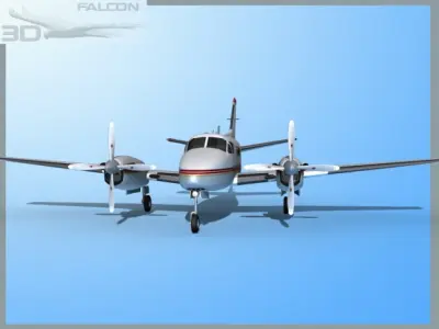 Falcon3D E90 King Air F06 3D model