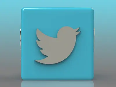 Twitter Logo Low-poly 3D model