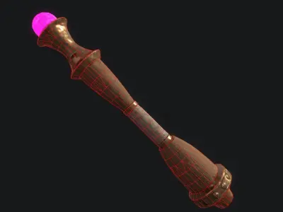 Fantasy Stylish- Wand of Heavy Low-poly 3D model