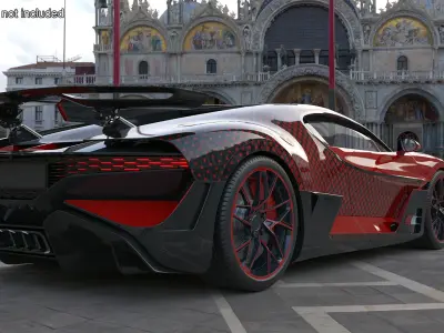 Hypercar Luxury Racer Red 3D model