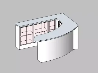 Modern semi-circular bar counter Revit model 3D model