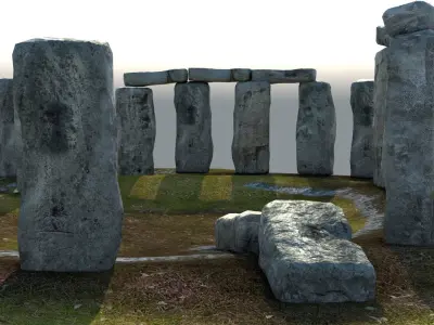 Stonehenge in england Low-poly 3D model