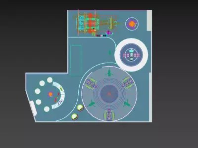 Futuristic Space Exploration Exhibition Hall 3D Model 3D model