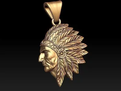 indian pendant 3D print model