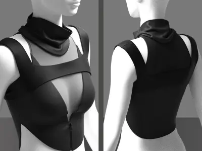 3 CROP TOPS 3D model