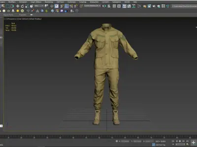 Male Military Outfit 2 Low-poly 3D model