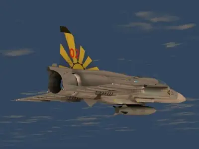 JA 37D Viggen Low-poly 3D model