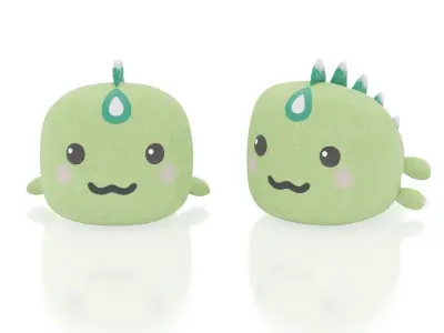 Green dinosaur toy 3D model