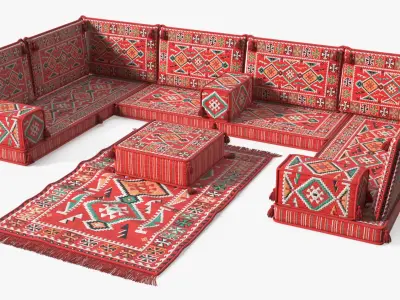 Arabic Majlis Floor Seating Set 3D model