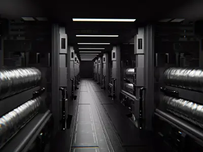 Sci-Fi Dark Corridor Looping Animation 3D model