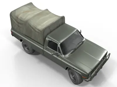 American military truck Low-poly 3D model
