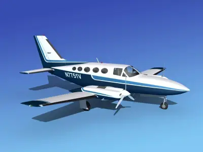 Cessna 414A Chancellor V01 3D model