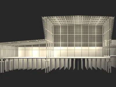 Factory building in section cut 24ZZ36 3D model