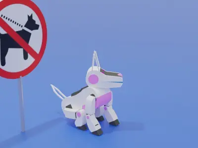 Dog Robot Low Poly Low-poly 3D model