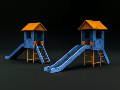 Children Playground Slide Low-poly 3D model