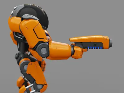 CYBORG ALIEN FIGHTER   rigged character 3D model