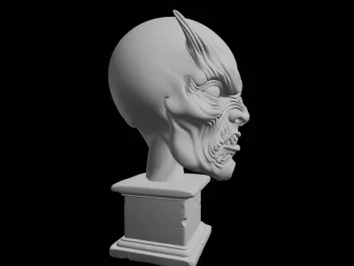 Alien Mutant Face Grotesque Extraterrestrial Sculpture 3D print model purchase