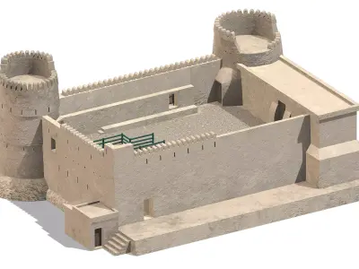 Al Batinah Castle Low Poly PBR Low-poly 3D model