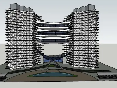 Skyscraper BUILDING 3D MODEL Low-poly 3D model
