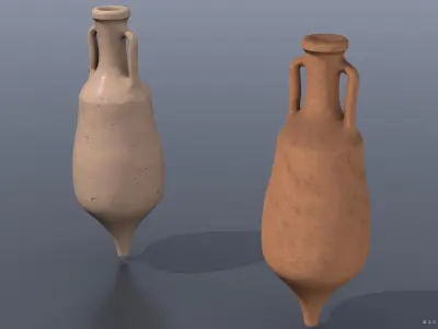 Dressel-6A type Amphora Low-poly 3D model