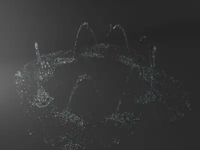 Water Jet Exterior Fountains Pack 2 3D model