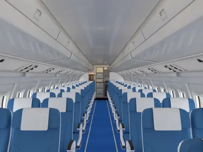 Airplane Cabin Low-poly 3D model