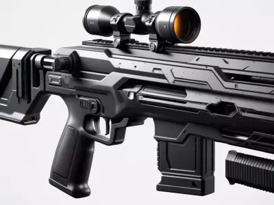 SciFi Rifle with Rail Attachments 3D model