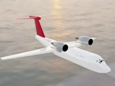 An-72A Style Twin-Engine Jet - Custom Military Plane Low-poly 3D model