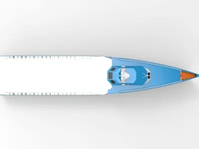 Supply boat Low-poly 3D model