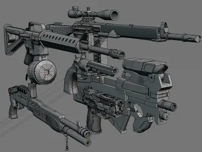 GUN COLLECTION  Free low-poly 3D model