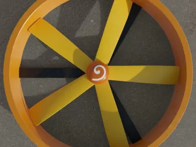 Turbine propeller wheel Low-poly 3D model