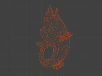 Porcelain Fish Gold Red - The Witcher 3 Blood and Wine Free low-poly 3D model